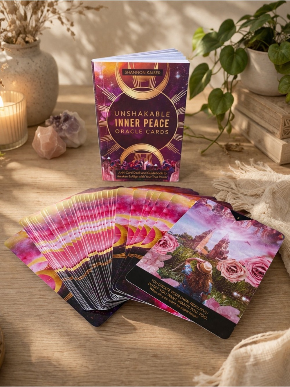 Unshakable Inner Peace Oracle Cards Deck + Guidebook Set